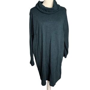J Jill‎ PureJill Womens Knit Sweater Dress Size Large Green/Blue Long Sleeve